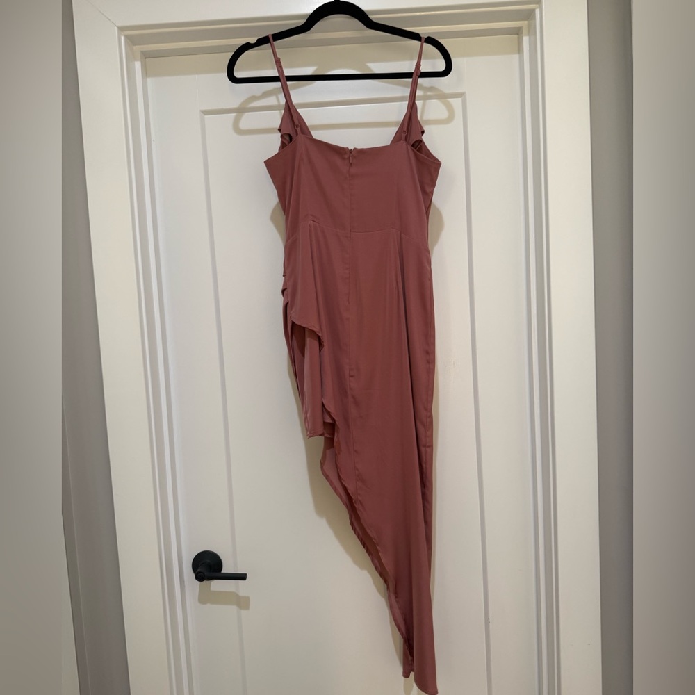Lulus Let's Celebrate Tonight Mauve Satin Asymmetrical Dress Purple - Size M - Picture 4 of 5